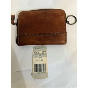 Vintage Esprit Women's Zip Around Keychain Ring Coin Purse Wallet Brown NWT